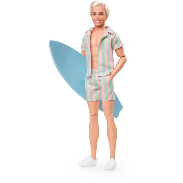 Mattel Barbie Signature The Movie - Ken Puppe Mit Gestreiftem Strand-Outfit In Pastellrosa Und Grün, Spielfigur – Bild 3