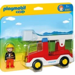 PLAYMOBIL 6967 1.2.3 Feuerwehrleiterfahrzeug, Konstruktionsspielzeug