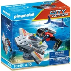 PLAYMOBIL 70145 City Action Seenot: Tauchscooter Im Rettungseinsatz, Konstruktionsspielzeug