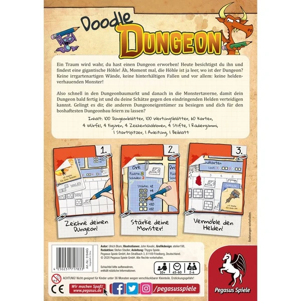 Pegasus Doodle Dungeon, Brettspiel 4 Pegasus Doodle Dungeon, Brettspiel – Bild 4