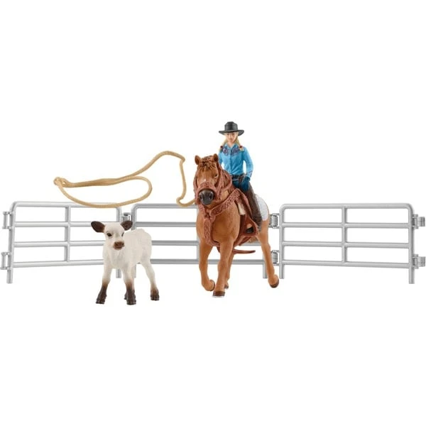 Schleich Farm World Team Roping Mit Cowgirl, Spielfigur 1 Schleich Farm World Team Roping Mit Cowgirl, Spielfigur